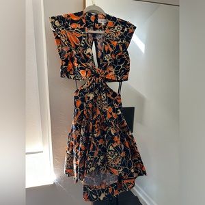 ALC cutouts print dress